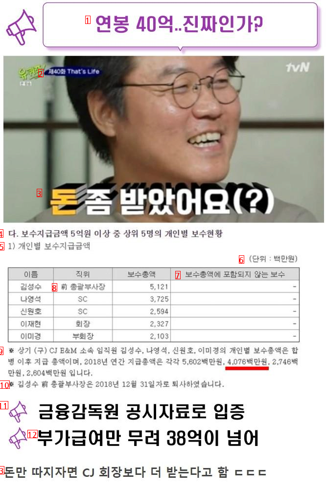 Producer Na Youngseok's salary