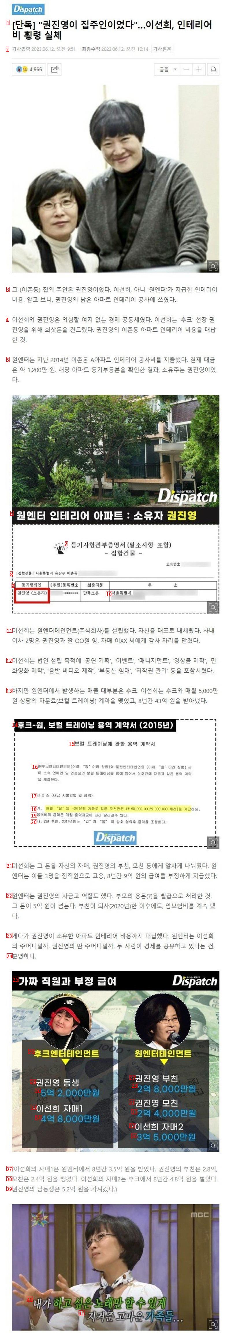 Disclosure of Lee Sunhee from Dispatch