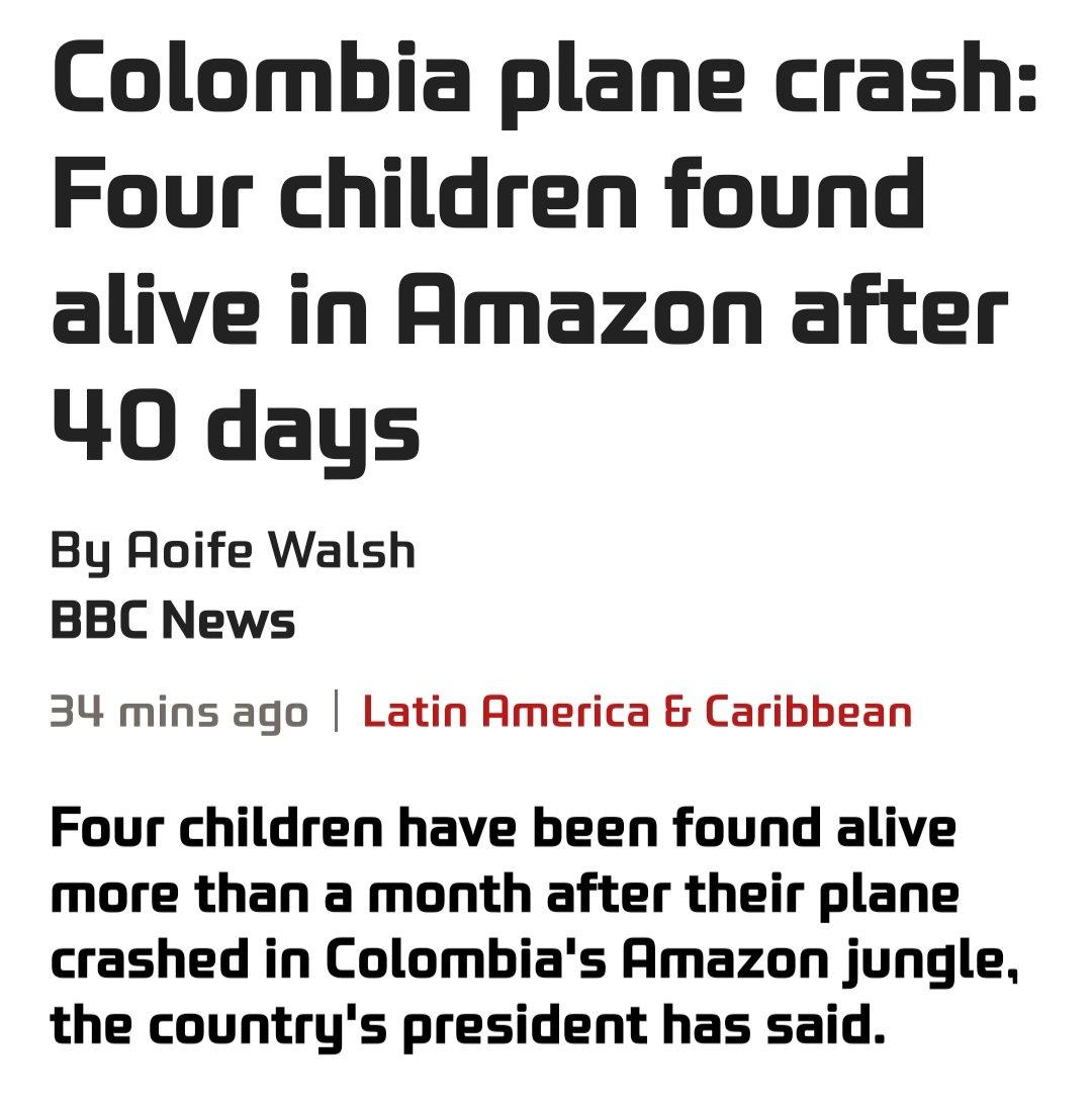 4 children found alive in Amazon 40 days after Colombian plane crash