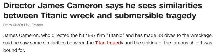 James Cameron this Titan accident is really amazing