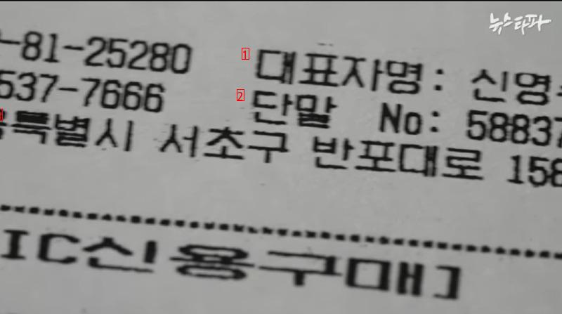 Sandwich 975000 won 393000 won Yoon Suk Yeol receipt