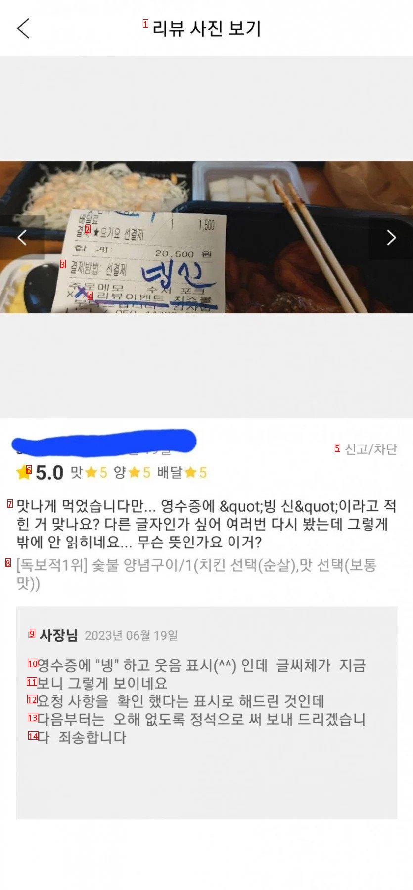 A chicken restaurant with a receipt saying "Bingshin"