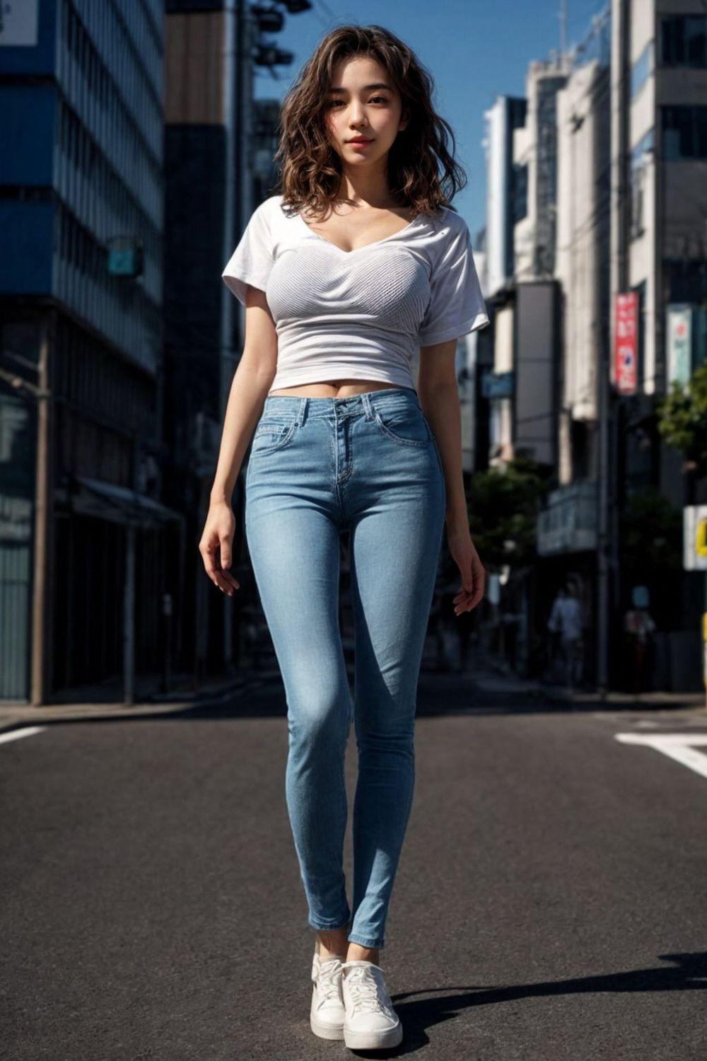 hhh AI style good jeans fit female college student nuna jpg