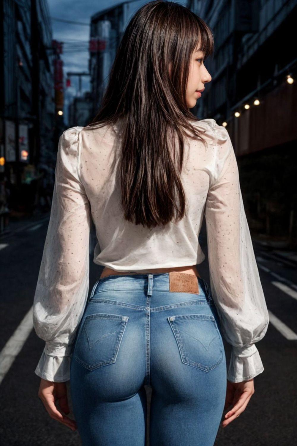 hhh AI style good jeans fit female college student nuna jpg