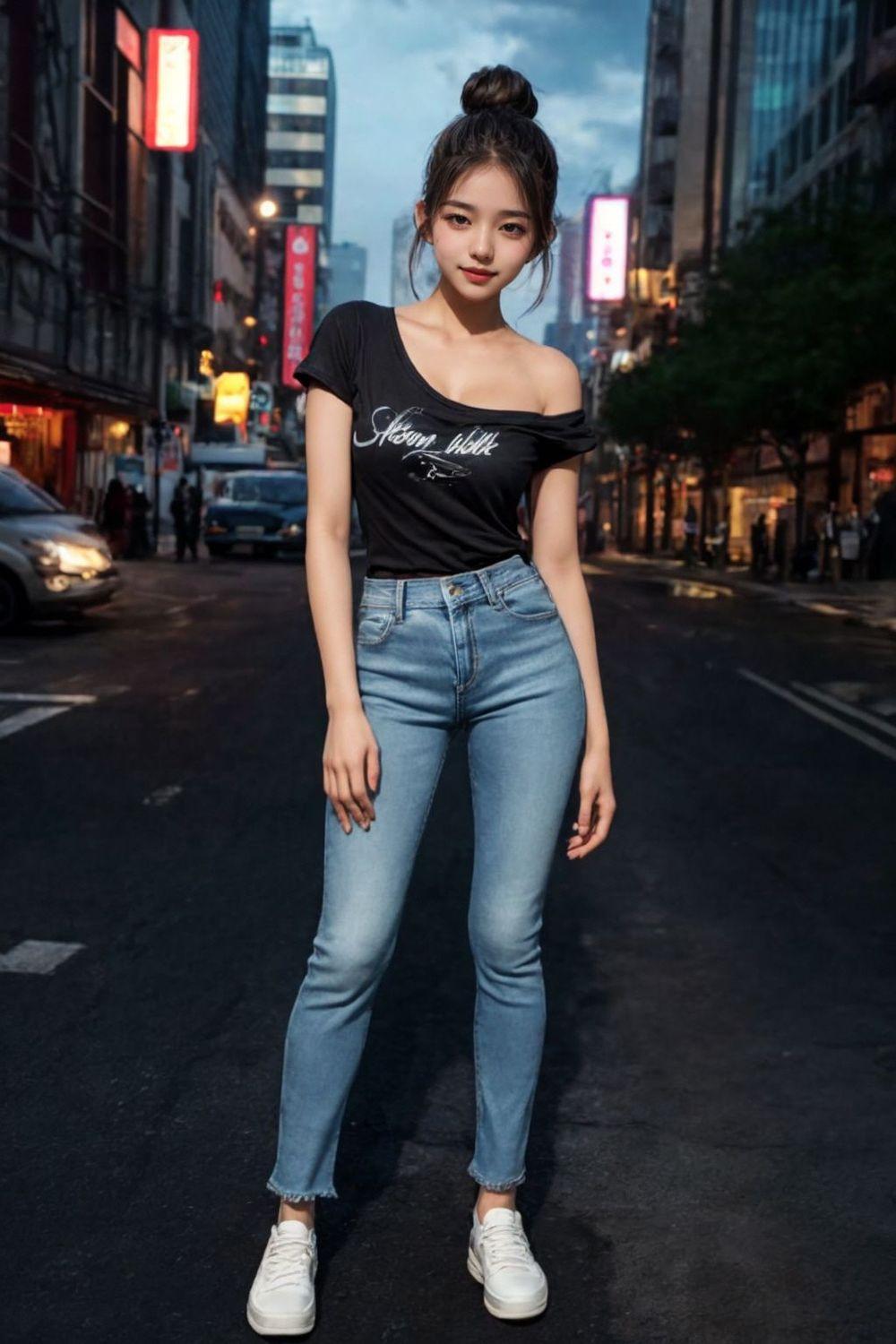 hhh AI style good jeans fit female college student nuna jpg