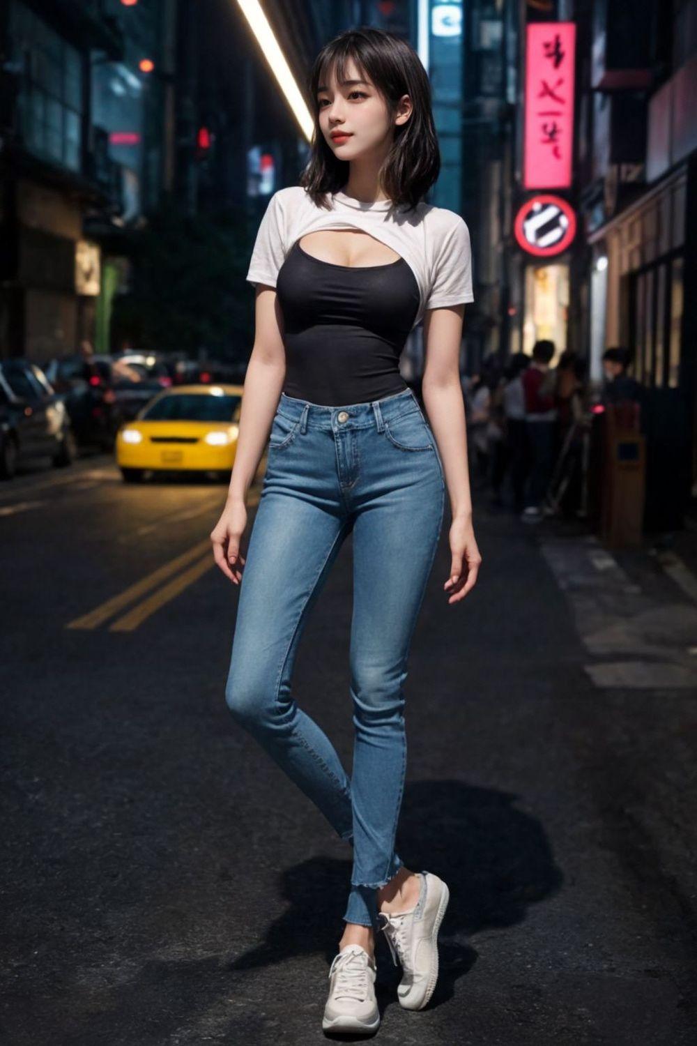 hhh AI style good jeans fit female college student nuna jpg