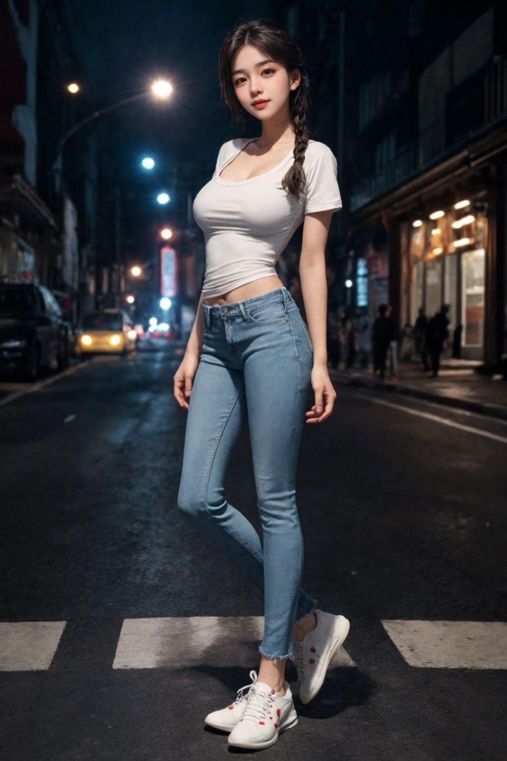 hhh AI style good jeans fit female college student nuna jpg