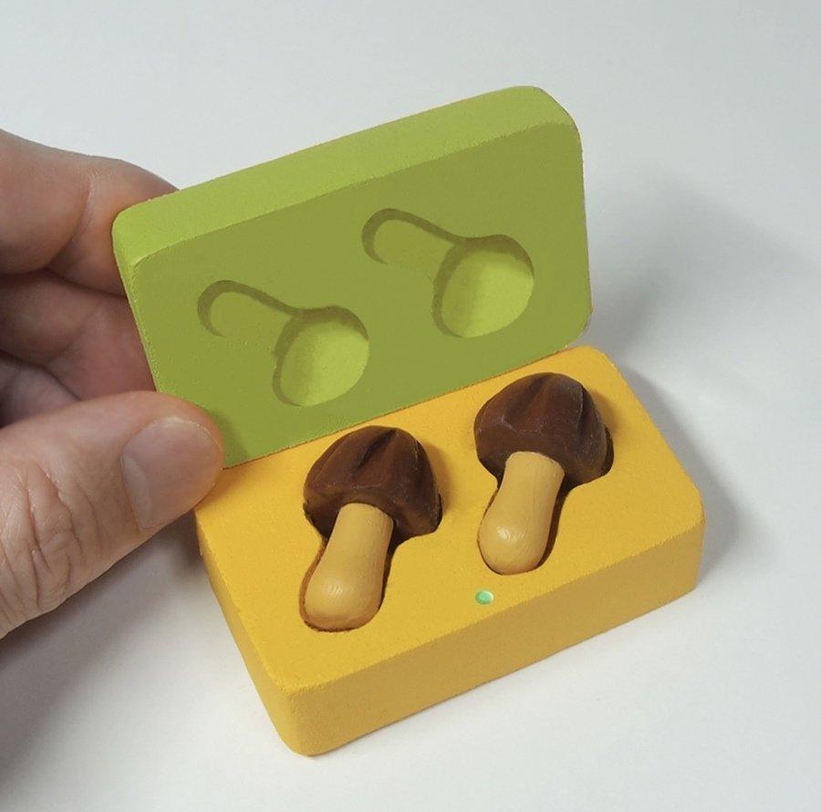 Chocolate mushroom shaped earphones jpg