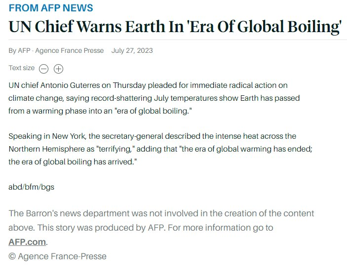 BREAKINGVIEWS UN official global warming is over