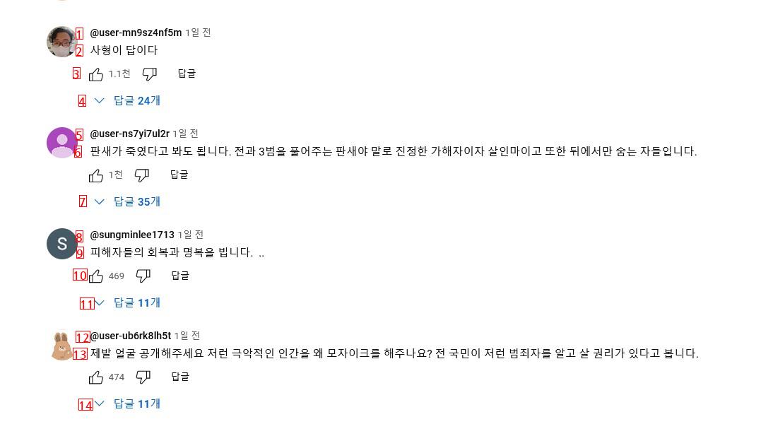 Updates on the YouTube comments section of MBINGSHIN, which is dominated by the last-families