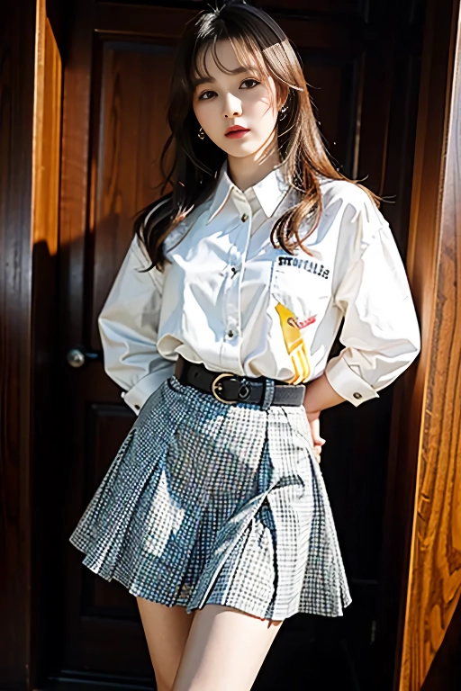 Checkered skirt thigh belt OH MY GIRL ARIN