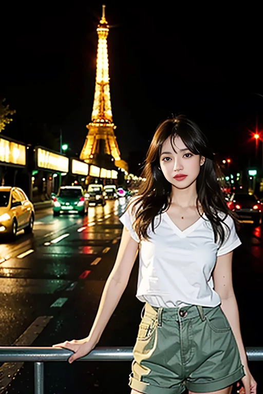 Eiffel Tower traffic light girl gif