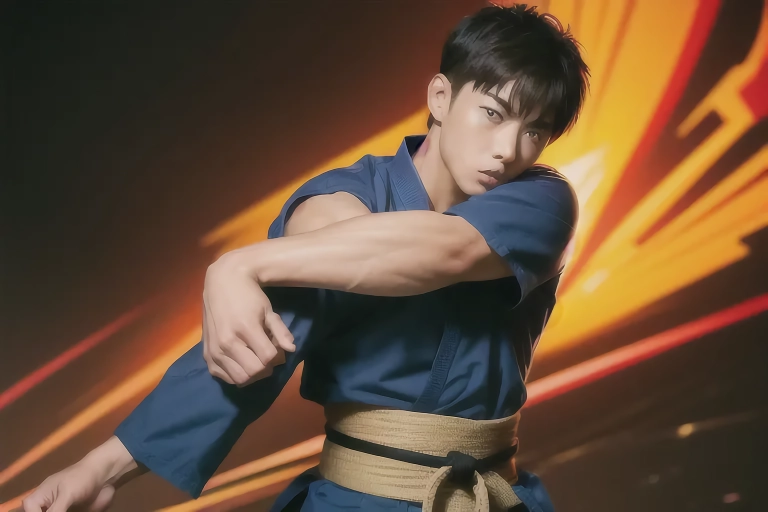 A martial artist who's always known for his expressionless face