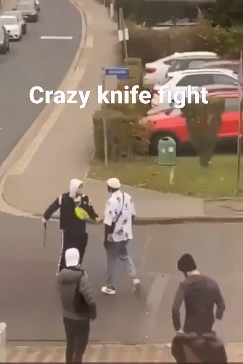 2 people with weapons were hit by 1 person and taken to the hospital gif