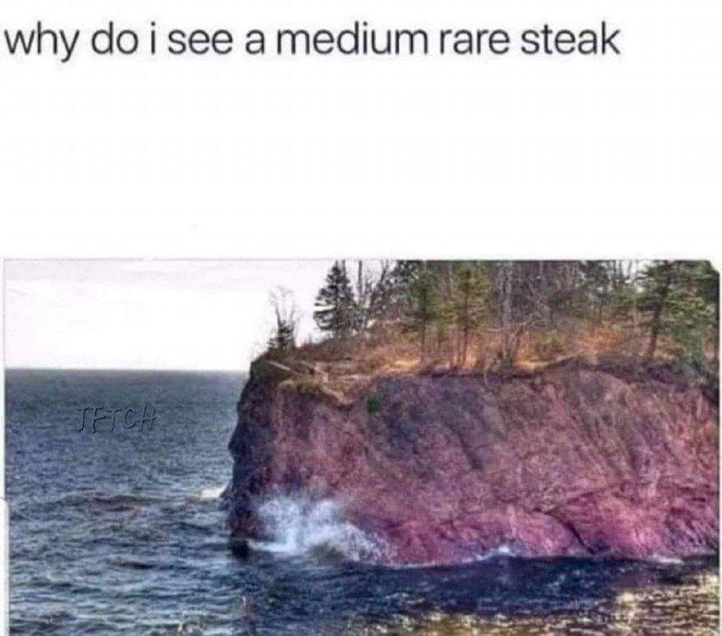 Medium rare steak