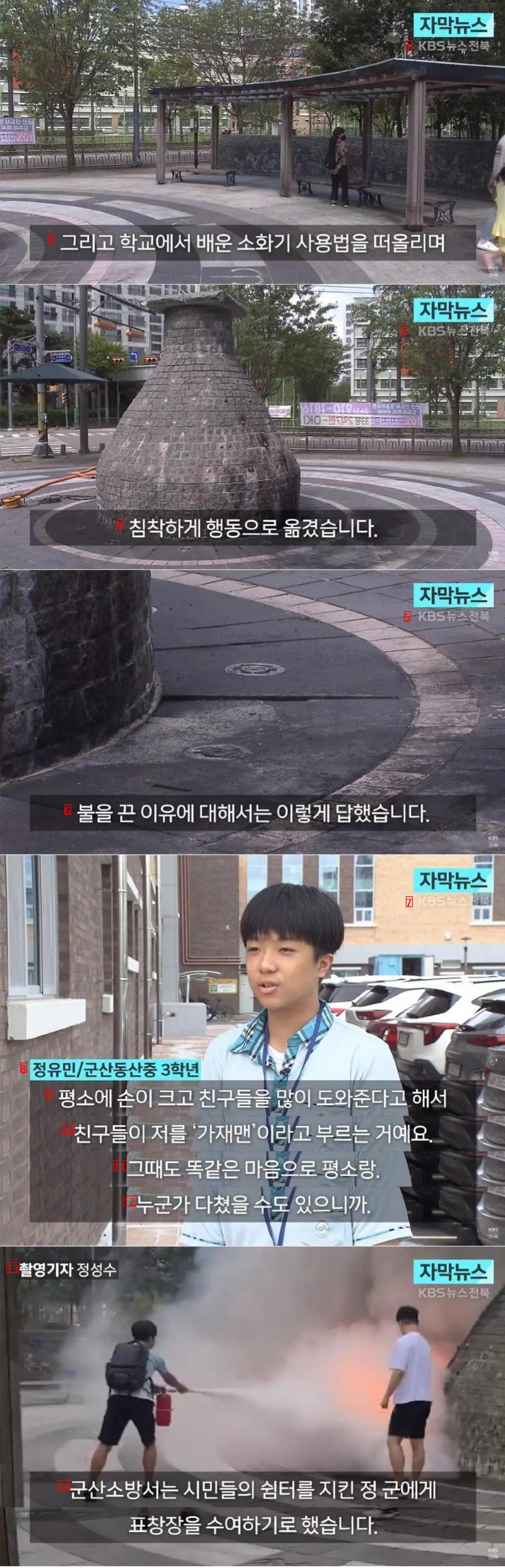 The behavior of a middle school student in Gunsan