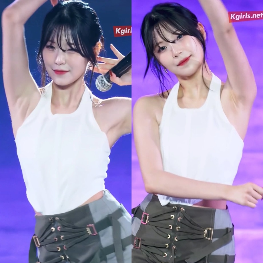 fromis_9 Baek Jiheon. White halter neck armpits