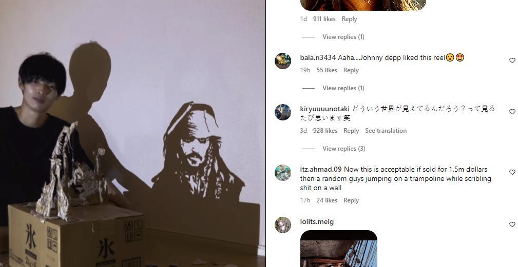 The Instagram video where Johnny Depp liked it