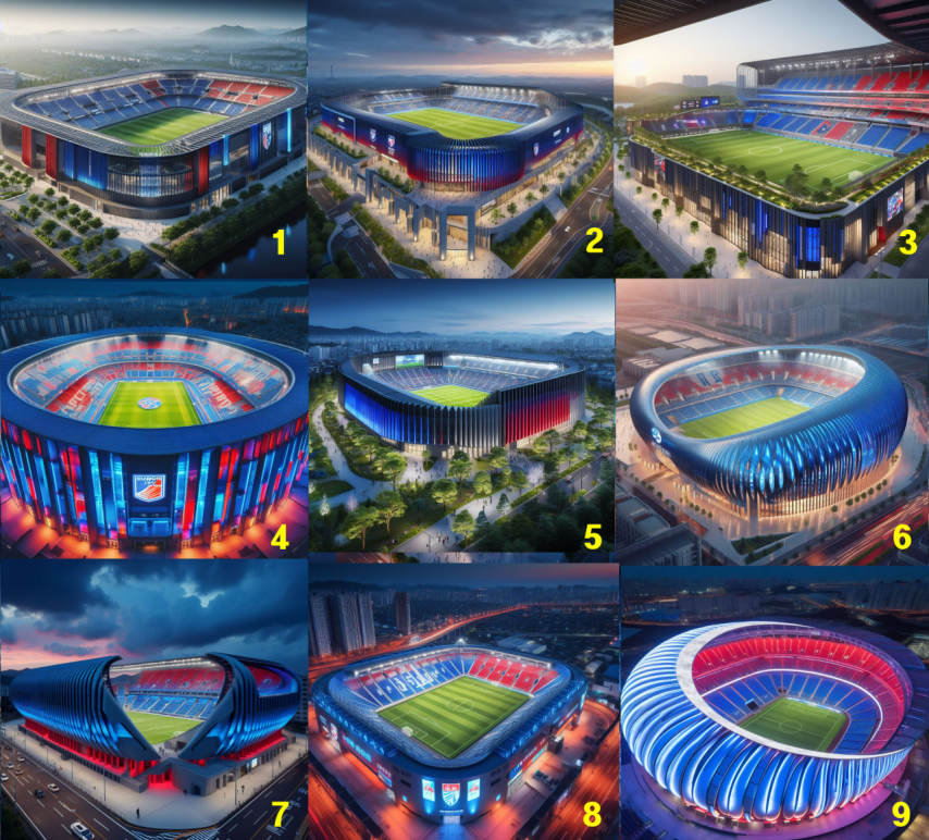 AI-made soccer stadium with huge capital