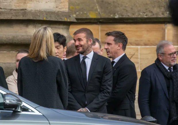 Beckham Neville Burt Fletcher Carrick Park Ji-sung Robson Dalglish Rogers Bruce attended the funeral of The Sun Cathy Ferguson