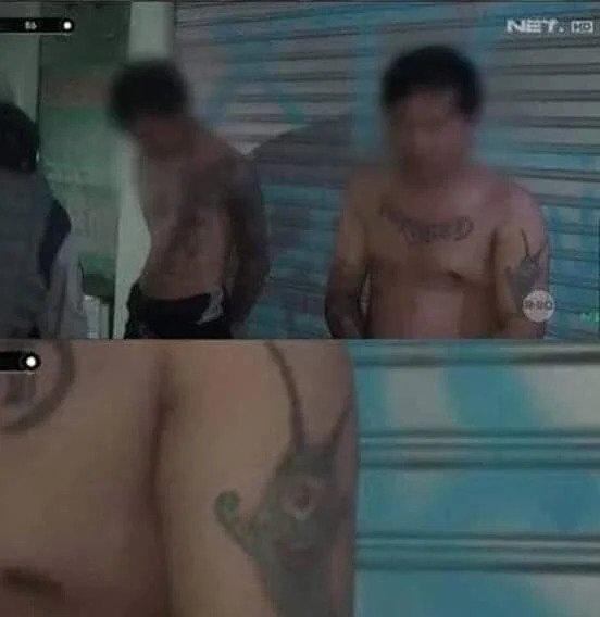 A photo that became a hot topic at the scene of the arrest of a Chinese gangster
