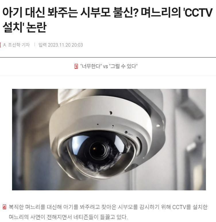 Daughter-in-law with CCTV installed for monitoring parents-in-law