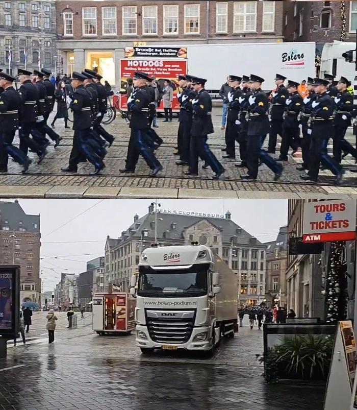 Lol. Covered with a Dior store truck during a visit to the Netherlands