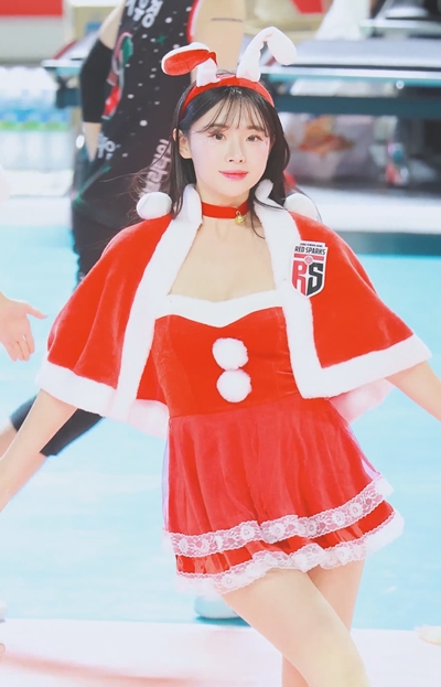 Sexy bunny girl Santa cheerleader Kim Nayeon