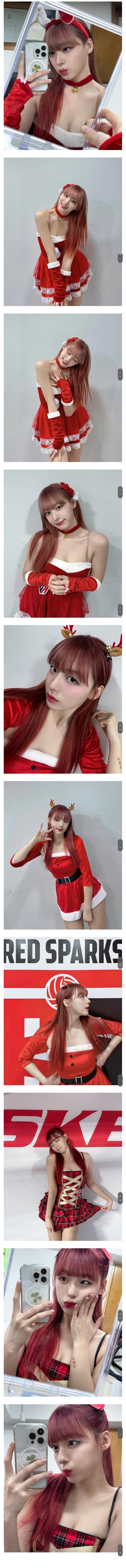 Cheerleader Ha Jiwon cheerleader Instagram Santa Girl outfit