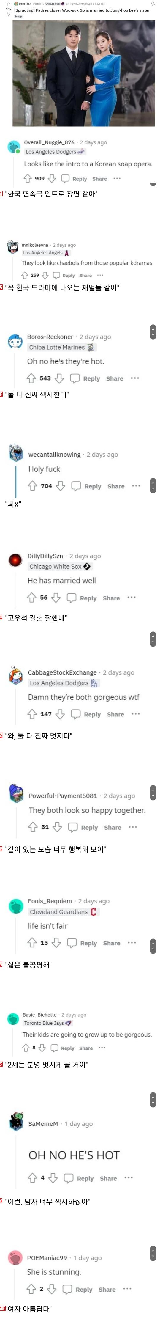 Ko Woo-suk's wedding photo Reddit comments