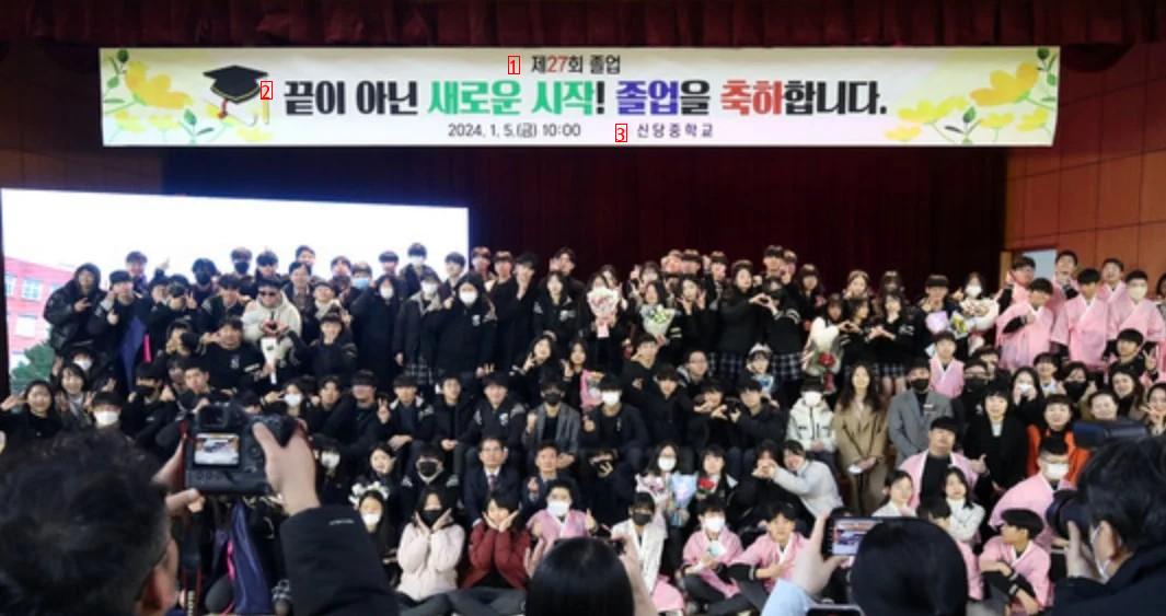 Daegu Sindang Middle School closed after 61 last graduates due to a decrease in the number of students
