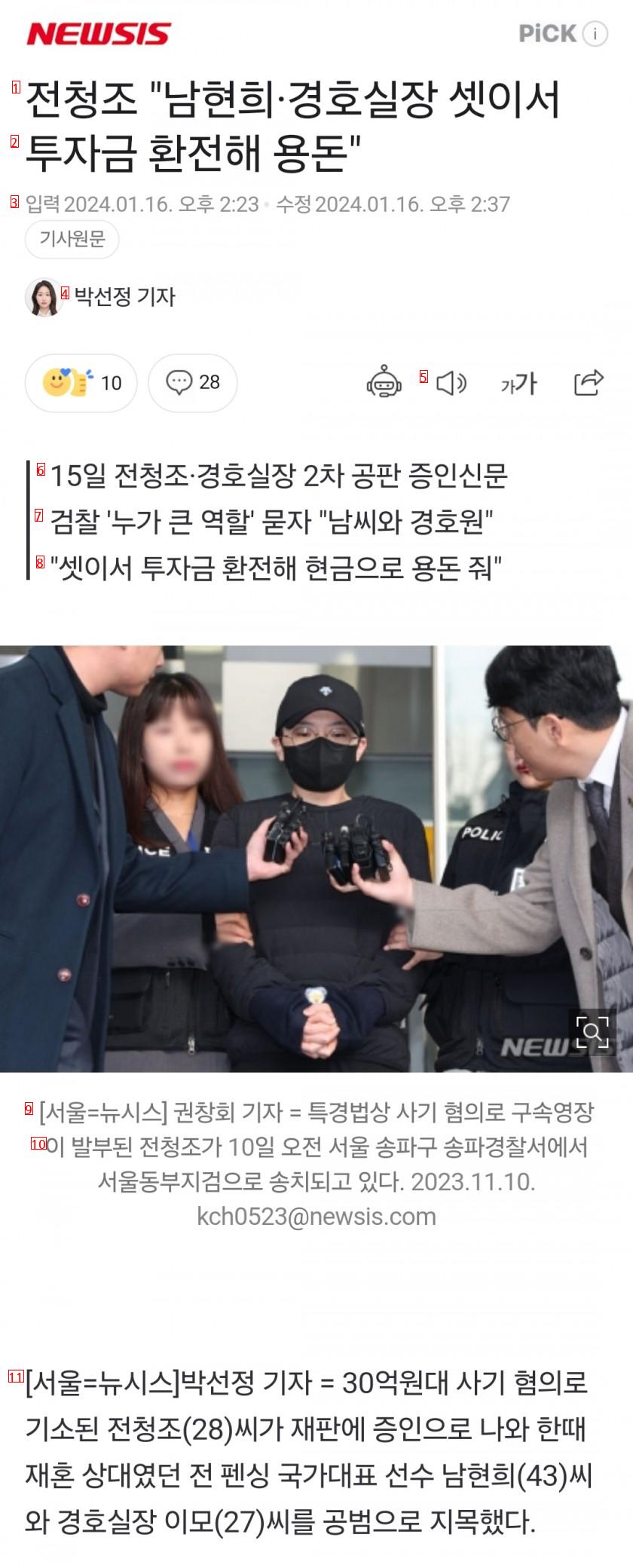 Jeon Cheong-jo Nam Hyun-hee's recent case. C