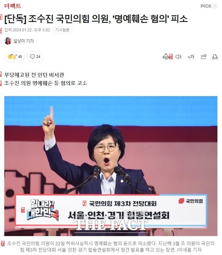 Cho Soo-jin, a bowl of soup with rice - accused of defamation