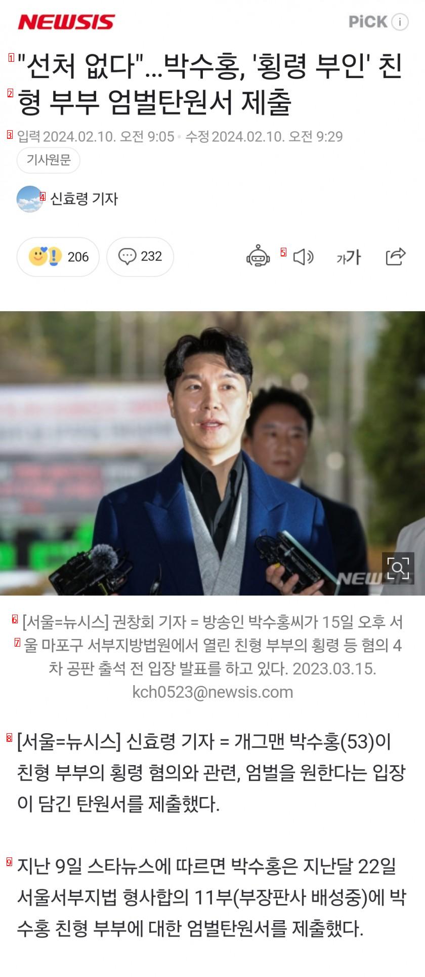 Park Soo-hong's embezzlement wife's brother and his wife submitted a petition for severe punishment