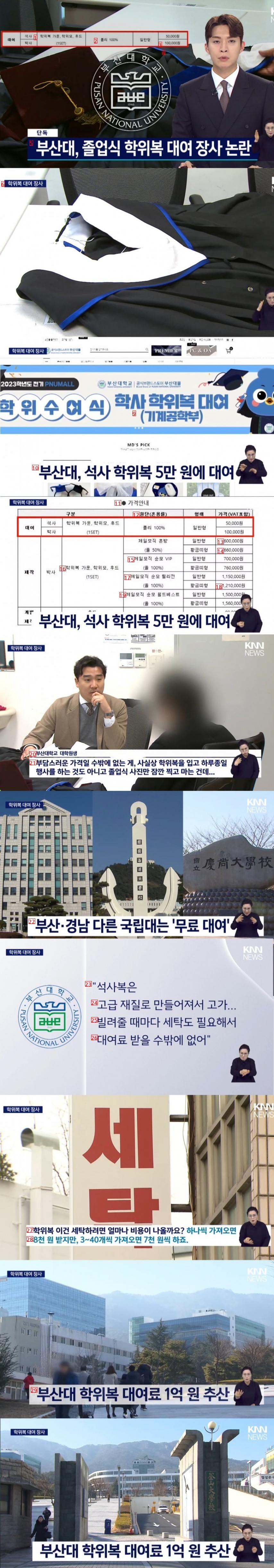 Busan University's Graduation University School Clothes Rental Business Controversy