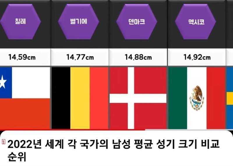 Size ranking by country