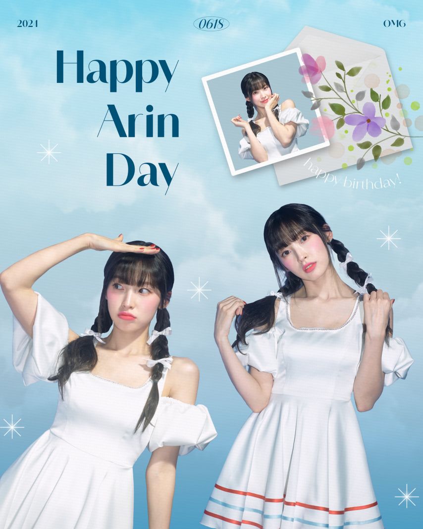 990618 Oh My Girl's Arin's pure white look reposted to commemorate Arin's birthday