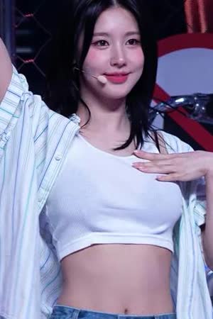 Cropped tank top see-through girls Miyeon GIF