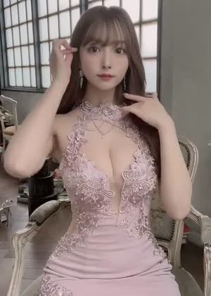 (SOUND)Yua Mikami cleavage exposing dress