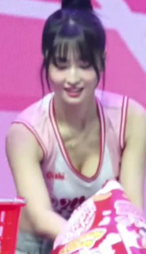 TWICE Momo sleeveless uniform cleavage