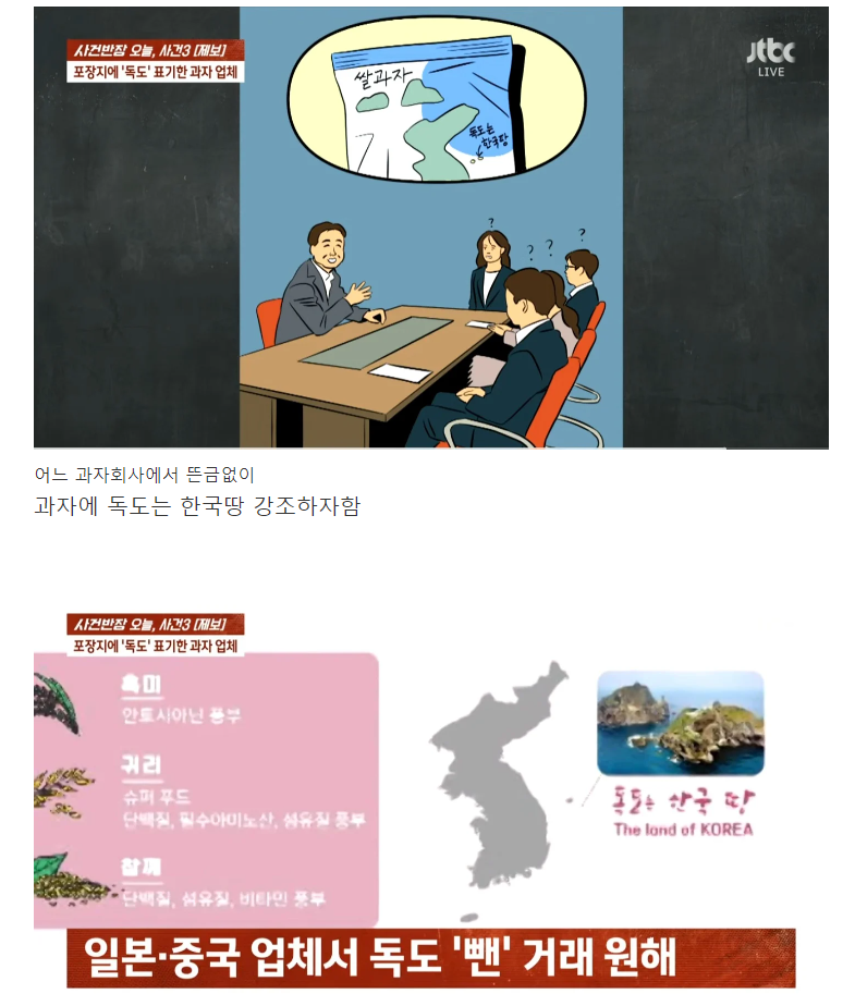 Dokdo is a confectionery company with a picture of Korean land