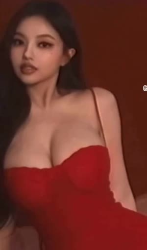 (SOUND)Taiwanese girl @lovelinboo red string dress heavy breasts