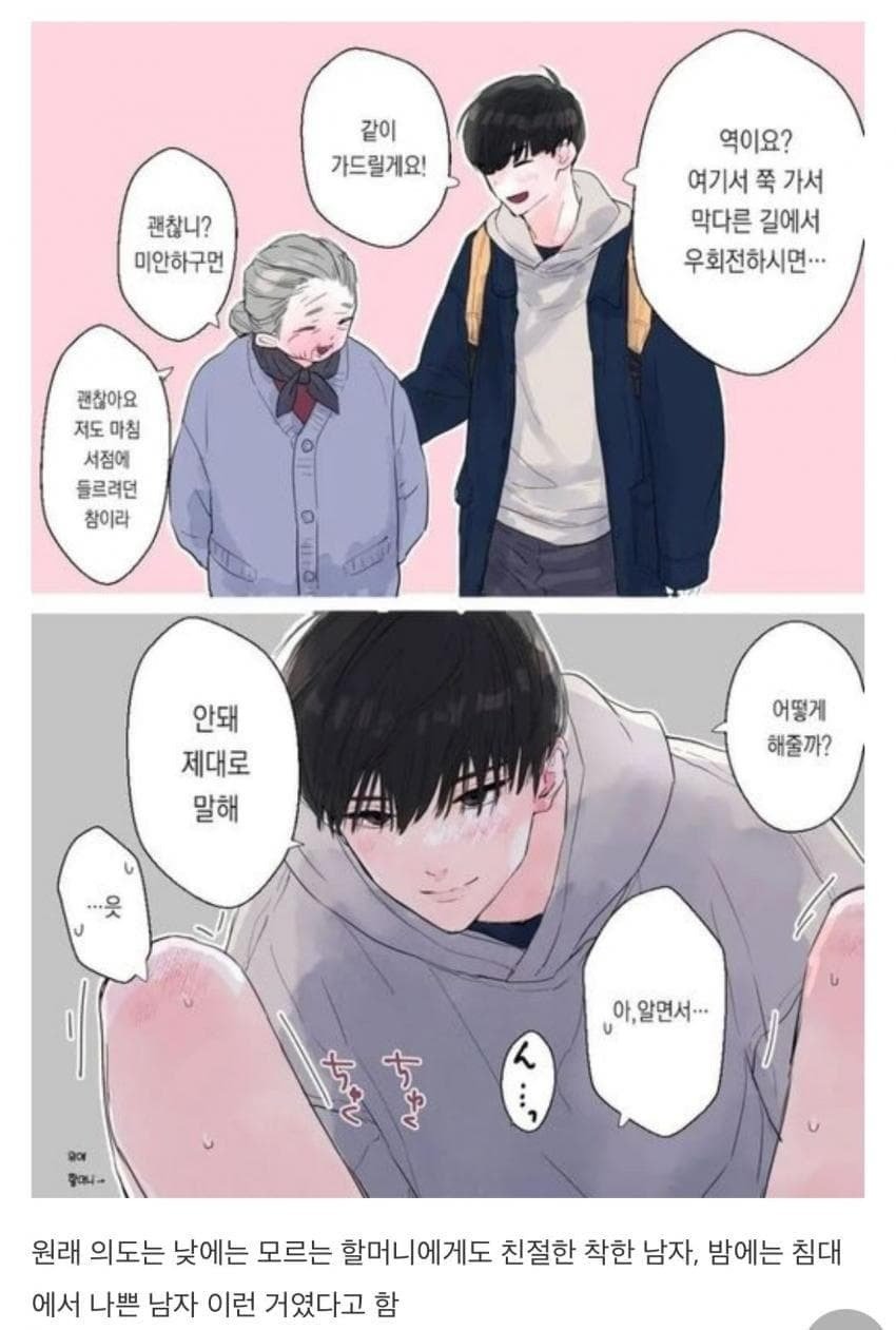 Example of incorrect cut distribution in 19+ webtoon