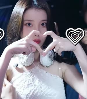 IU sensei finger heart armpit