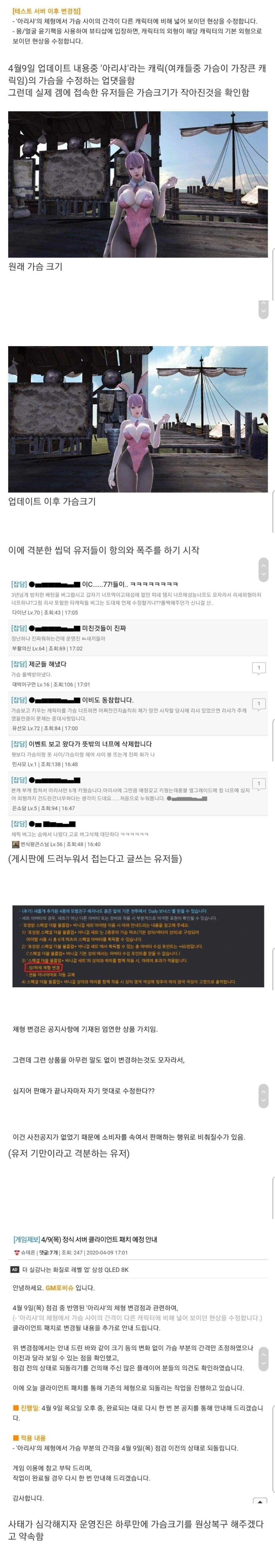 Korean game company incident caused by breasts