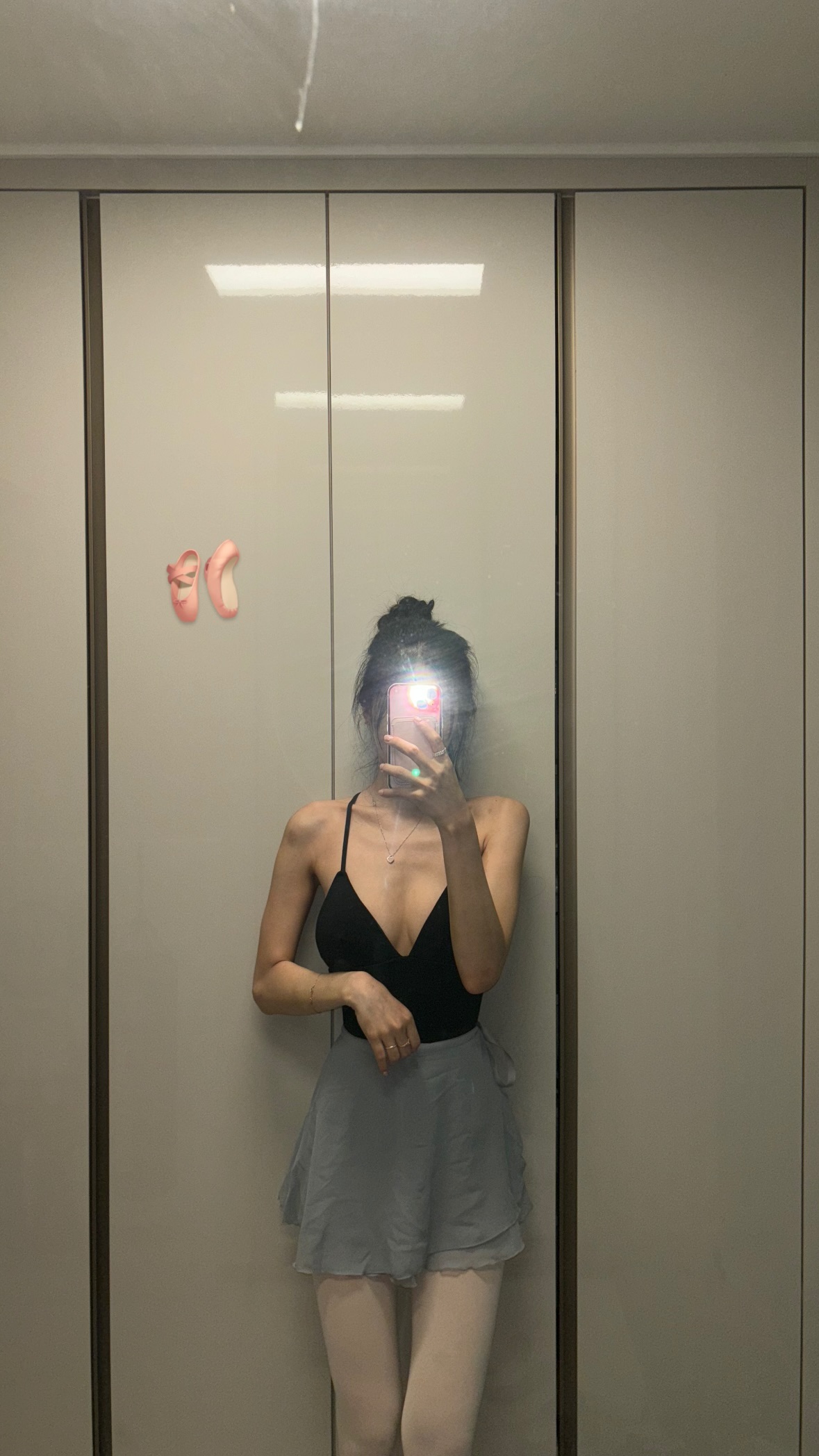 Cosmic Girl's Dawon's Instagram has a lot of black strapless tank top ballet cleavage