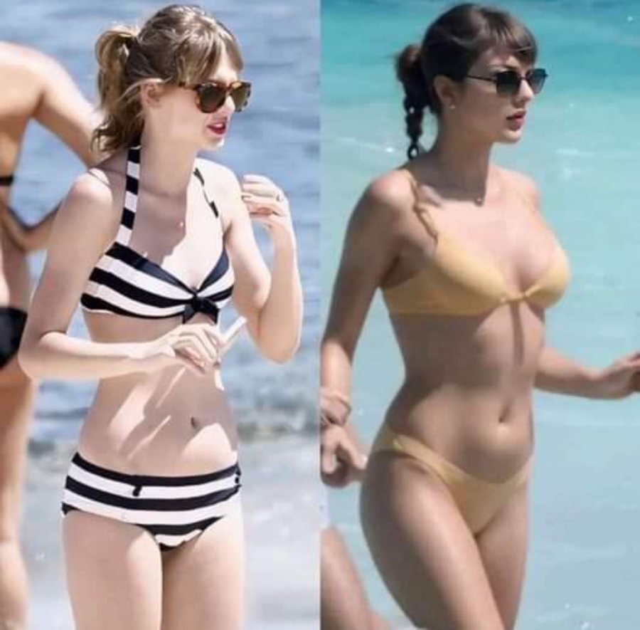 Taylor Swift's body before and after bulking up